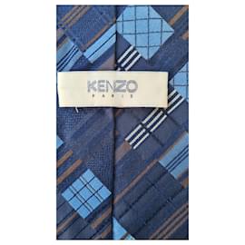 Kenzo-100% cravate sil de Kenzo-Bleu