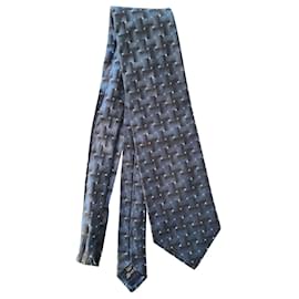 Ermenegildo Zegna-100% cravate en soie de Ermenegildo Zegna-Bleu,Gris