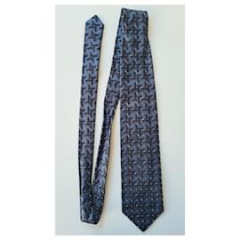 Ermenegildo Zegna-100% cravate en soie de Ermenegildo Zegna-Bleu,Gris
