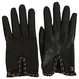 Chanel-Chanel Leather Gloves-Black