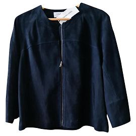 Gerard Darel blue suede jacket Navy blue