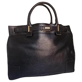 Gucci-Gucci black leather satchel bag-Black