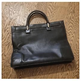 Gucci-Gucci black leather satchel bag-Black