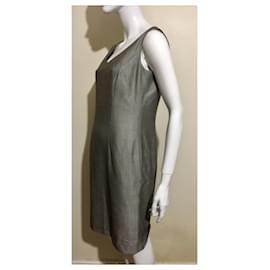 Escada-Stunning grey silk wool dress-Grey