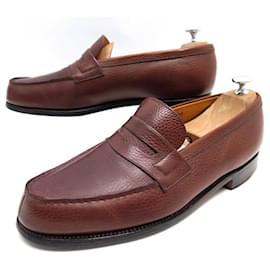JM Weston-JM WESTON LOAFERS 180 9D 43 BROWN GRAIN LEATHER BROWN SHOES-Black