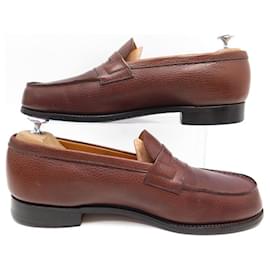 JM Weston-JM WESTON LOAFERS 180 9D 43 BROWN GRAIN LEATHER BROWN SHOES-Black