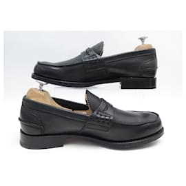 Church's-NEW CHURCH'S PEMBREY MOCCASIN SHOES 8.5g 42.5 43 BLACK LEATHER + BOX-Black