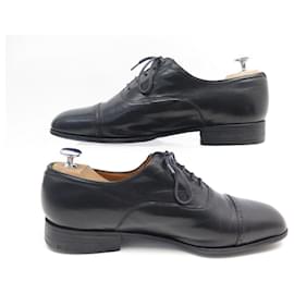 JM Weston-JM WESTON RICHELIEU STRAIGHT TOE SHOES 303 7E 41 Wide 41.5 black leather-Black