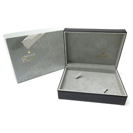 FULLSET ROLEX BOX FOR CELLINI WATCH 49.00.08 WATCH BOX BLACK LEATHER CARD CASE Black