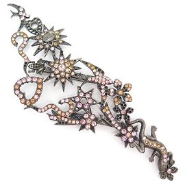 BROCHE VINTAGE GRANDE JEAN PAUL GAULTIER STRASS LAGARTO HIRONDELLE BROCHE LAGARTO Bronce