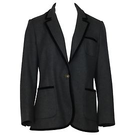 Etro Single-breasted Blazer Jacket in Grey Wool Grey