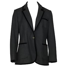 Etro-Etro Single-breasted Blazer Jacket in Grey Wool-Grey