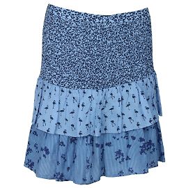Minissaia estampada em camadas Baum und Pferdgarten Salwa em viscose azul Outro