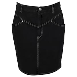 Isabel Marant-Isabel Marant Denim Skirt in Black Cotton-Black