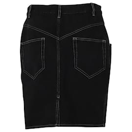 Isabel Marant-Isabel Marant Denim Skirt in Black Cotton-Black