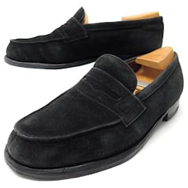 JM Weston-JM WESTON LOAFERS 180 7C 41 BLACK SUEDE SHOES SHOES-Black