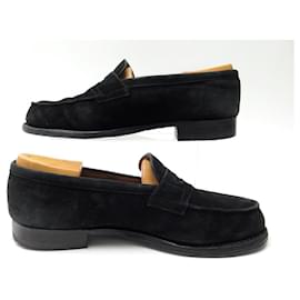 JM Weston-JM WESTON LOAFERS 180 7C 41 BLACK SUEDE SHOES SHOES-Black
