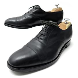 JM Weston-JM WESTON RICHELIEU STRAIGHT TOE SHOES 300 9.5E 43.5 Wide 44 black leather-Black
