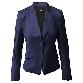 Hugo Boss Single Breasted Blazer in Blue Wool  Blue