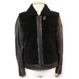 BELSTAFF JACKET 71020844 48 M LEATHER SHEARLING JACKET COAT Brown