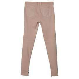 Balmain-Balmain Skinny Biker Jeans in Pink Cotton-Pink