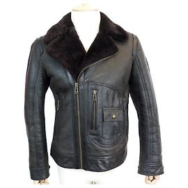 JAQUETA BELSTAFF DANESCROFT 71020760 T50 CASACO DE COURO SHEARLING M Marrom