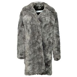 Karl Lagerfeld Soft Curly Kunstpelzmantel aus grauem Acryl Grau