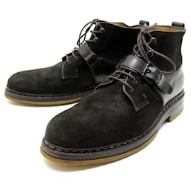 Heschung-HESCHUNG PYRUS ANKLE SHOES 9 43 BLACK SUEDE RANGERS BOOTS SHOES-Black