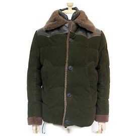 MONCLER ROUBION GIUBBOTTO COAT 48 M KHAKI VELVET DOWN JACKET Khaki