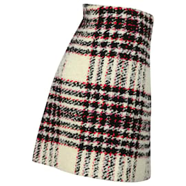 Tory Burch-Tory Burch Plaid Tweed A-line Skirt in Multicolor Wool-Multiple colors