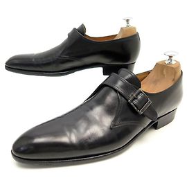 CHAUSSURES JM WESTON FLORE 529 DERBY A BOUCLE 8.5C 42 42.5 FIN CUIR NOIR Noir