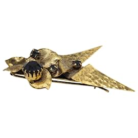 Jennifer Behr-Jennifer Behr Flower Barrette in Bronze Metal-Metallic,Bronze