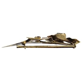 Jennifer Behr-Jennifer Behr Flower Barrette in Bronze Metal-Metallic,Bronze