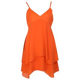 Mini abito a strati Alice + Olivia in seta arancione Arancione