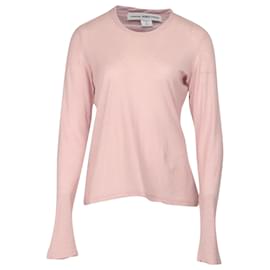 Autre Marque-James Perse Long Sleeve Crew Neck Tee in Pink Cotton-Pink