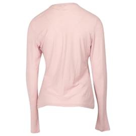Autre Marque-T-shirt James Perse à manches longues et col rond en coton rose-Rose