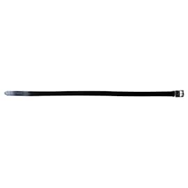 Fendi-Neuer Fendi-Gürtel aus schwarzem und silbernem Leder 110cm-Schwarz