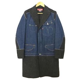 JUNYA WATANABE COMME des GARCONS MAN x Levi's 20AW / Denim con orillo de algodón x tweed de lana / Abrigo Chester / XS / Algodón / IDG Otro