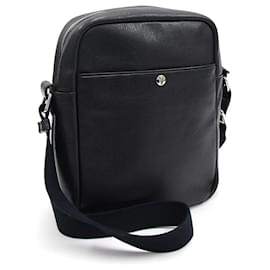 Yves Saint Laurent-[Used] Yves Saint Laurent shoulder bag black PVC leather used diagonal hanging men's Yves Saint Laurent-Black