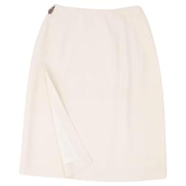 Hermès-HERMES Skirt Margiela Period Wool Tight Skirt Women's Slit Bottoms Off-White Size 34 (S equivalent)-Other