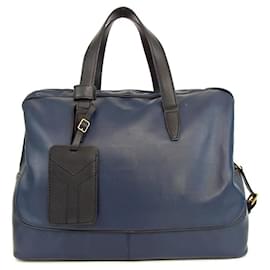 Yves Saint Laurent-[Used] [YVES SAINT LAURENT] Yves Saint Laurent Boston bag PVC x leather-Black,Navy blue