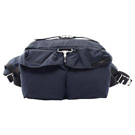 [Used] Givenchy GIVENCHY Body Bag Nylon Leather Dark Navy Black Black Navy blue