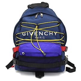 [Used] 	 Givenchy GIVENCHY Nylon Backpack Acrylic Blue / Yellow Logo BK500JK0JF969 Rucksack Blue Yellow
