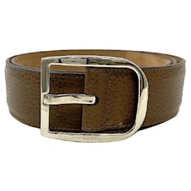 Gucci-[Usado] GUCCI produtos de beleza acessórios de moda masculinos vestuário masculino popular acessórios de metal prateado logotipo simples de um ponto 40mm simples elegante negócios casuais formal prata marrom-Bege