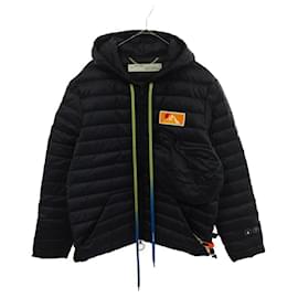 Off White-[Used]  OFF-WHITE (Off-White) 19AW HOODIE PUFFER JACKET logo patch hooded down jacket navy OMED017F19E15023-Navy blue
