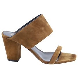 Quercia di Saint Laurent 100 Mules in camoscio marrone Marrone