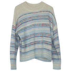 Isabel Marant Etoile Isabel Marant Étoile Gatliny Gestreifter Pullover aus blauer Wolle Blau Hellblau