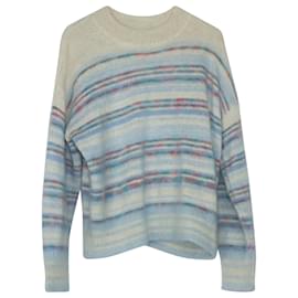 Isabel Marant Etoile-Isabel Marant Étoile Gatliny Stiped Sweater in Blue Wool-Blue,Light blue