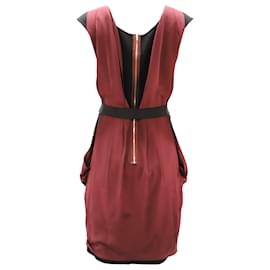 Fendi-Fendi Minirobe ceinturée en laine bordeaux-Rouge,Bordeaux