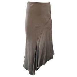 Anine Bing Bailey Asymmetrischer Midirock aus grauer Seide Grau